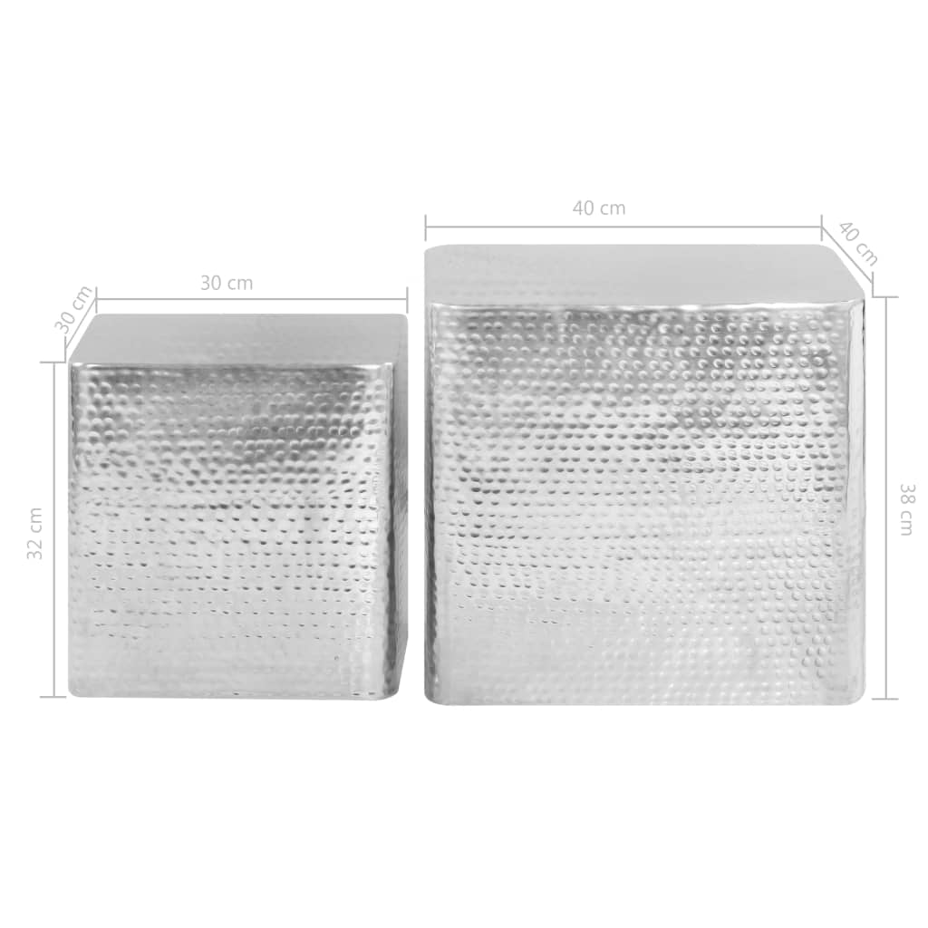 Konferenční Stolky 2 Ks Stříbrné Hliníkové