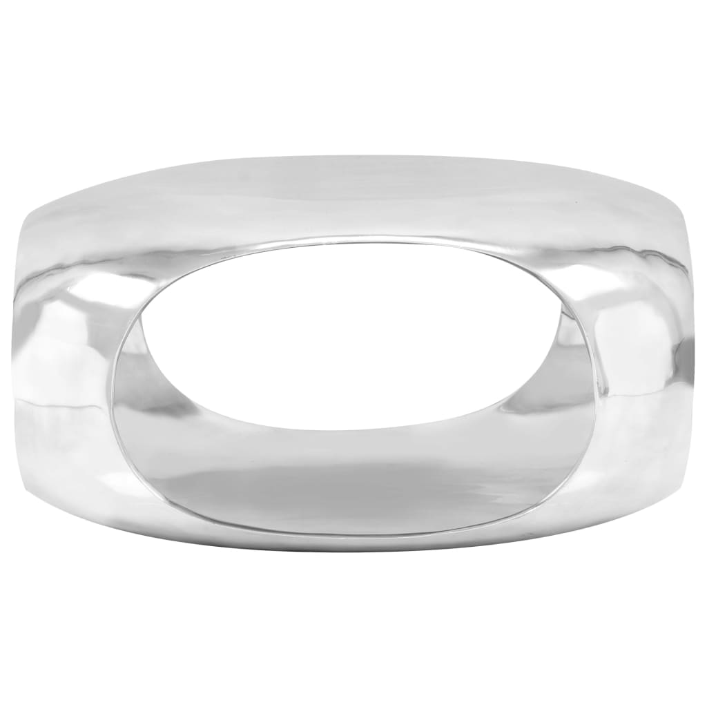 Konferenční Stolek Stříbrný 70 X 70 X 32 Cm Litý Hliník