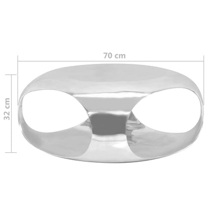 Konferenční Stolek Stříbrný 70 X 70 X 32 Cm Litý Hliník