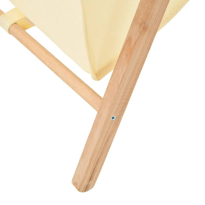 Koš Na Prádlo Z Cedrového Dřeva A Látky Béžový 42 X 41 X 64 Cm