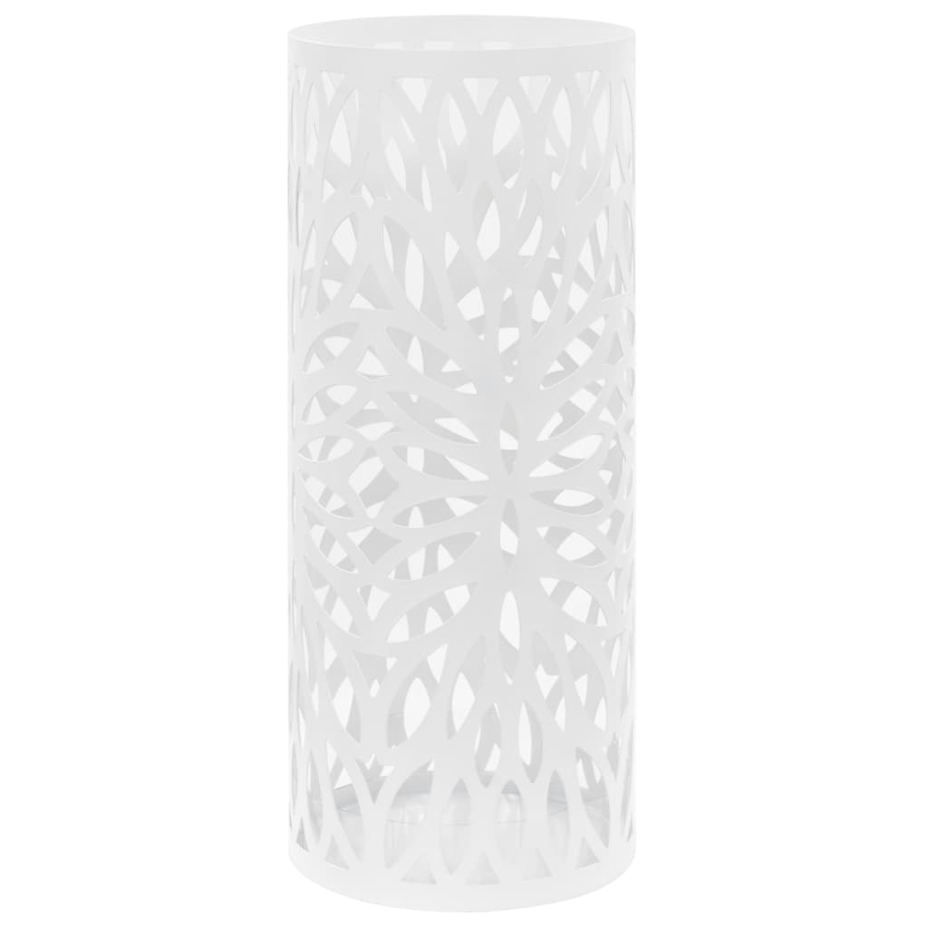 Bílý Hranatý Stojan Na Deštníky A Vycházkové Hole, Ocelový, 48,5 Cm