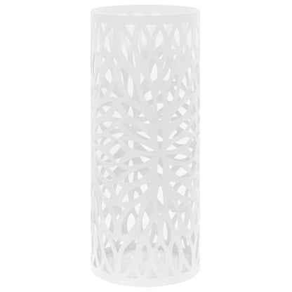 Bílý Hranatý Stojan Na Deštníky A Vycházkové Hole, Ocelový, 48,5 Cm