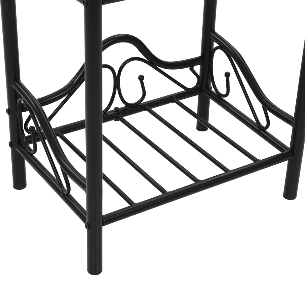 Noční Stolky 2 Ks Ocel A Tvrzené Sklo 45 X 30,5 X 60 Cm Černé