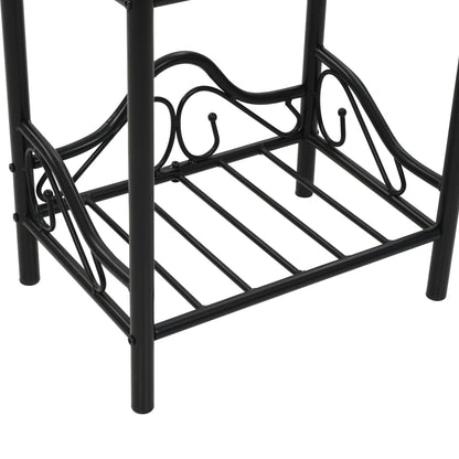 Noční Stolky 2 Ks Ocel A Tvrzené Sklo 45 X 30,5 X 60 Cm Černé