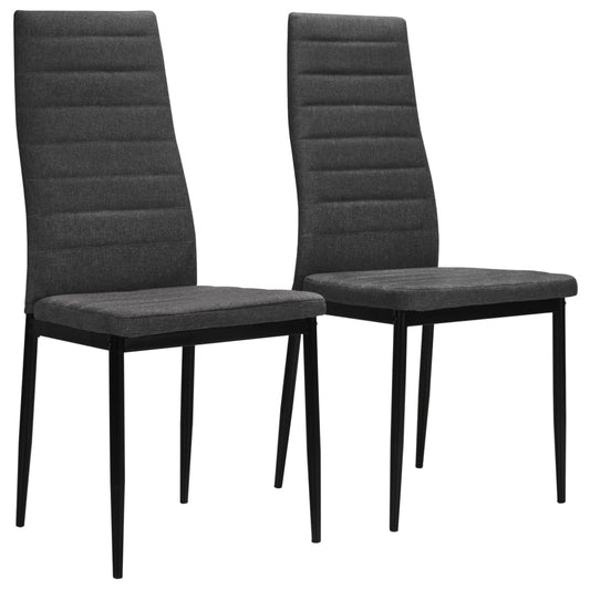 Jídelní Židle 2 Ks Tmavě Šedé Textil