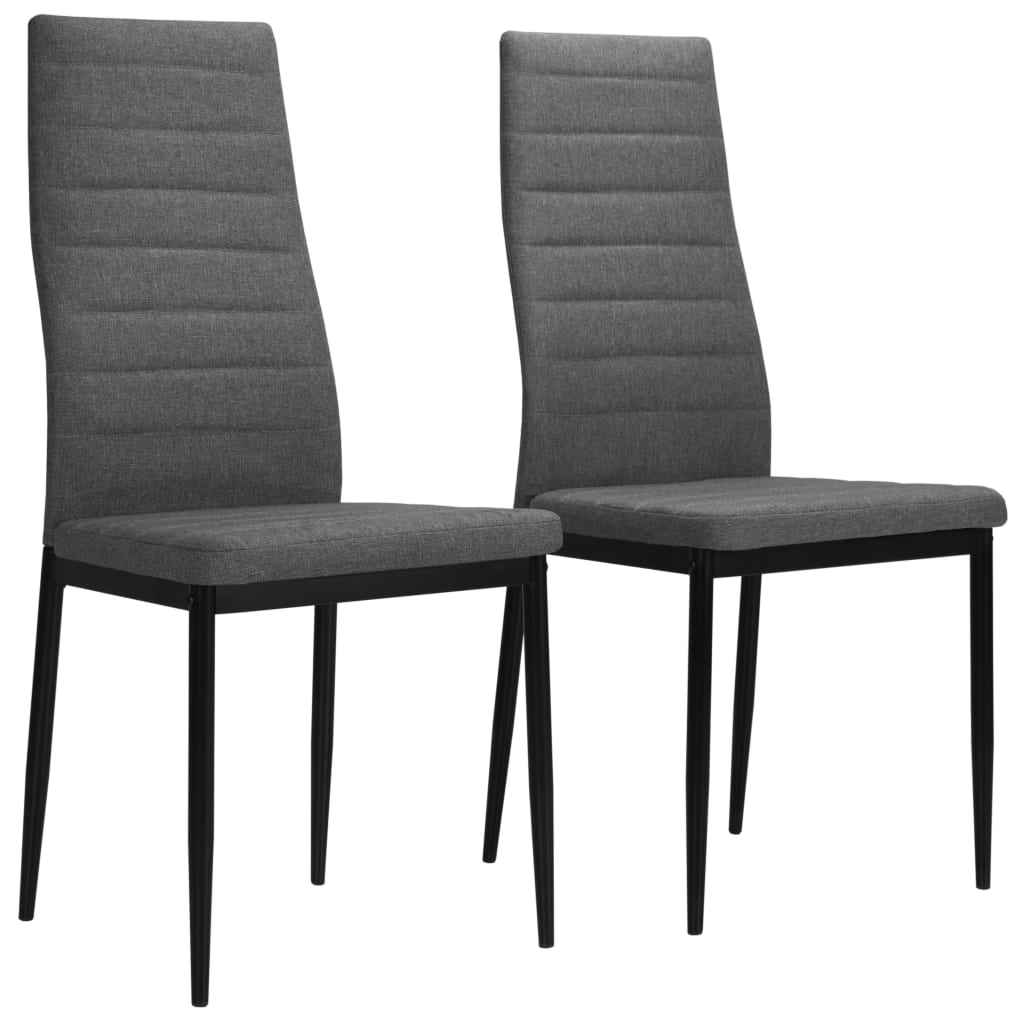 Jídelní Židle 2 Ks Tmavě Šedé Textil