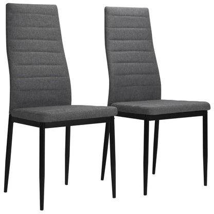 Jídelní Židle 2 Ks Tmavě Šedé Textil