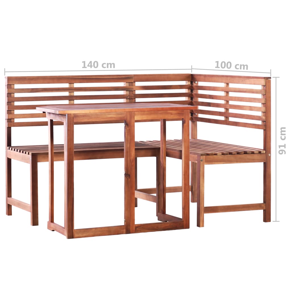 2Dílný Bistro Set Masivní Akáciové Dřevo