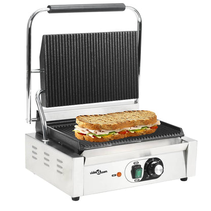 Rýhovaný Gril Na Panini Nerezová Ocel 1800 W 31 X 30,5 X 20 Cm