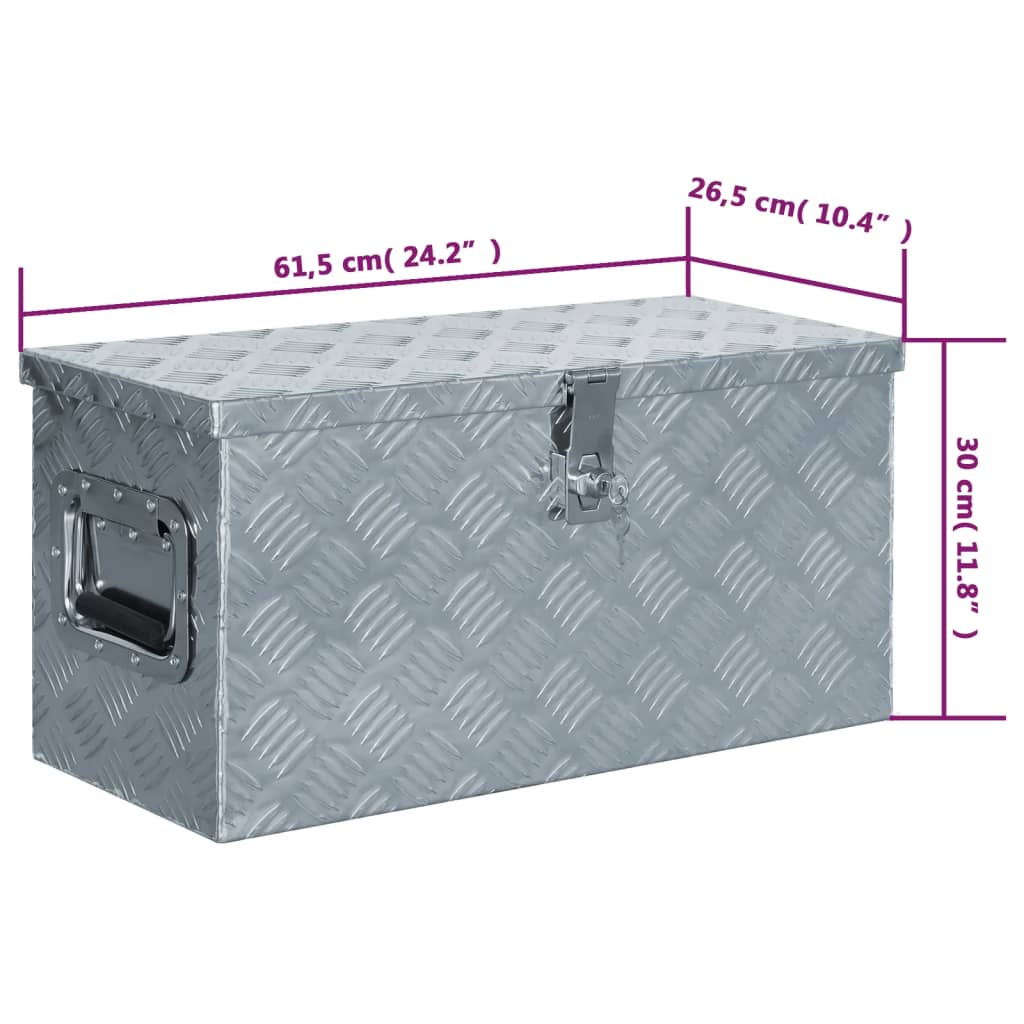 Hliníkový Box 61,5 X 26,5 X 30 Cm Stříbrný