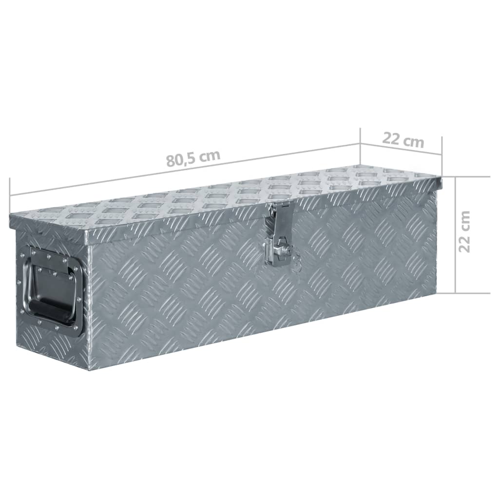 Hliníkový box 80,5 x 22 x 22 cm stříbrný