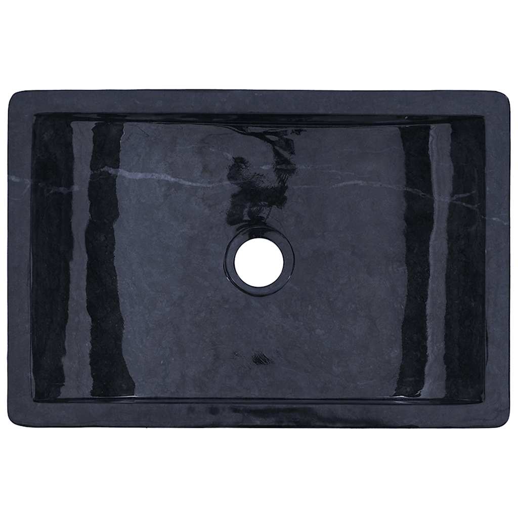 Umyvadlo 45 X 30 X 12 Cm Mramor Černé S Vysokým Leskem