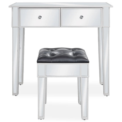 Zrcadlový Toaletní Stolek Se Stoličkou Mdf A Sklo