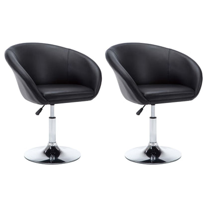 Otočné Jídelní Židle 2 Ks Černé Umělá Kůže