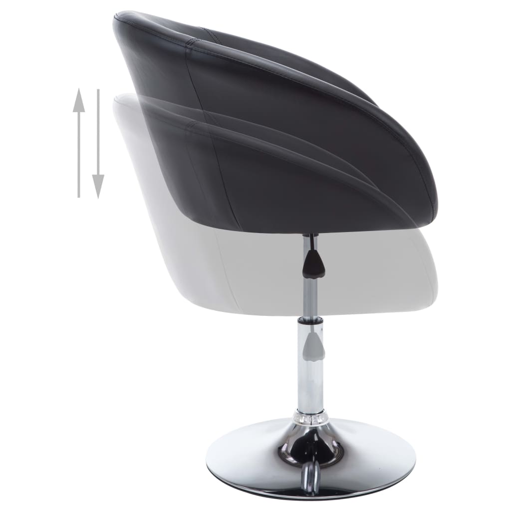 Otočné Jídelní Židle 2 Ks Černé Umělá Kůže