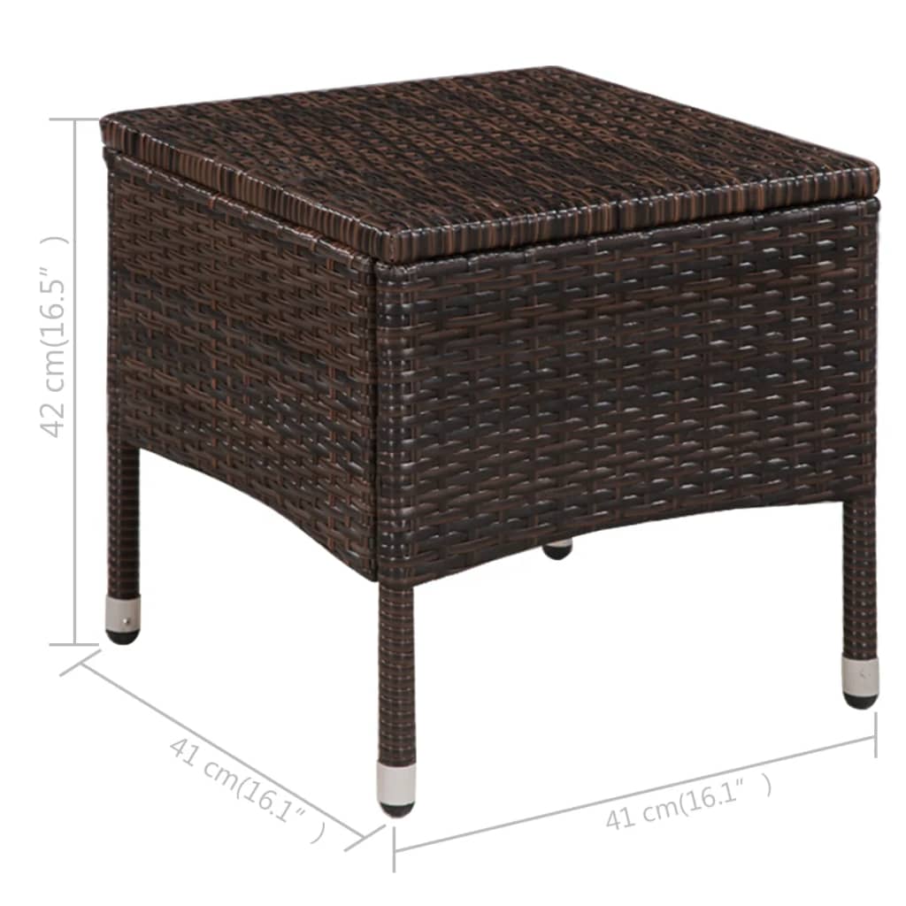3Dílný Bistro Set Polyratan Hnědý