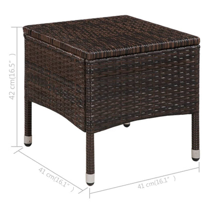 3Dílný Bistro Set Polyratan Hnědý