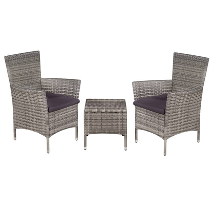 3Dílný Bistro Set Polyratan Hnědý