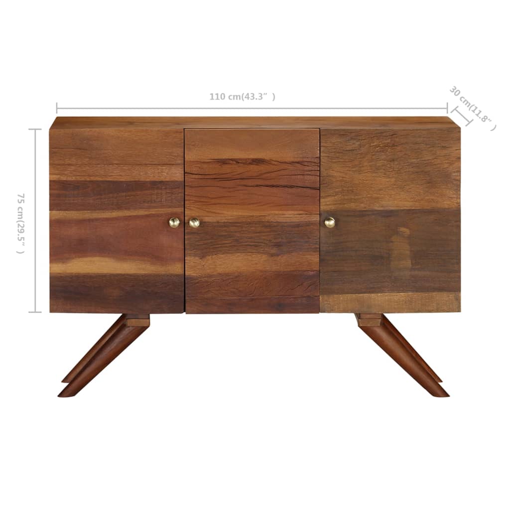 Příborník Hnědý 100 X 30 X 75 Cm Masivní Recyklované Dřevo