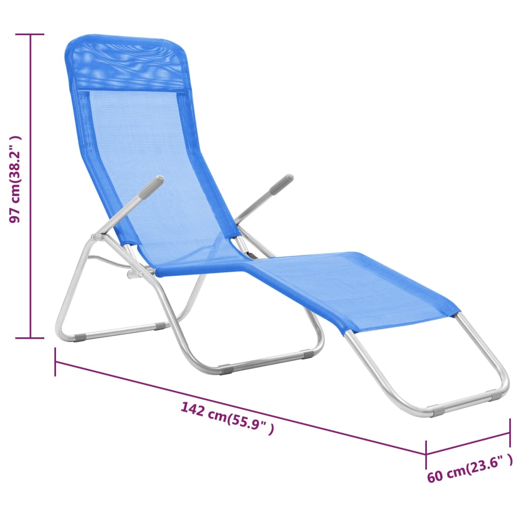 Skládací Zahradní Lehátka 2 Ks Textilen