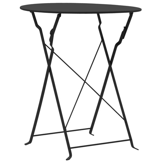 3Dílný Bistro Set Ocelový Černý