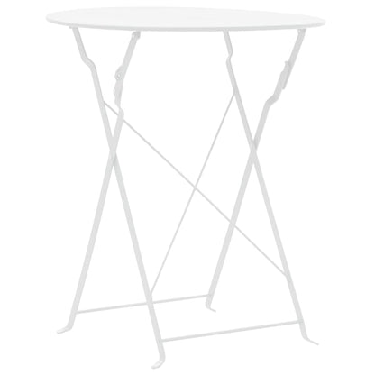 3Dílný Bistro Set Ocelový Bílý
