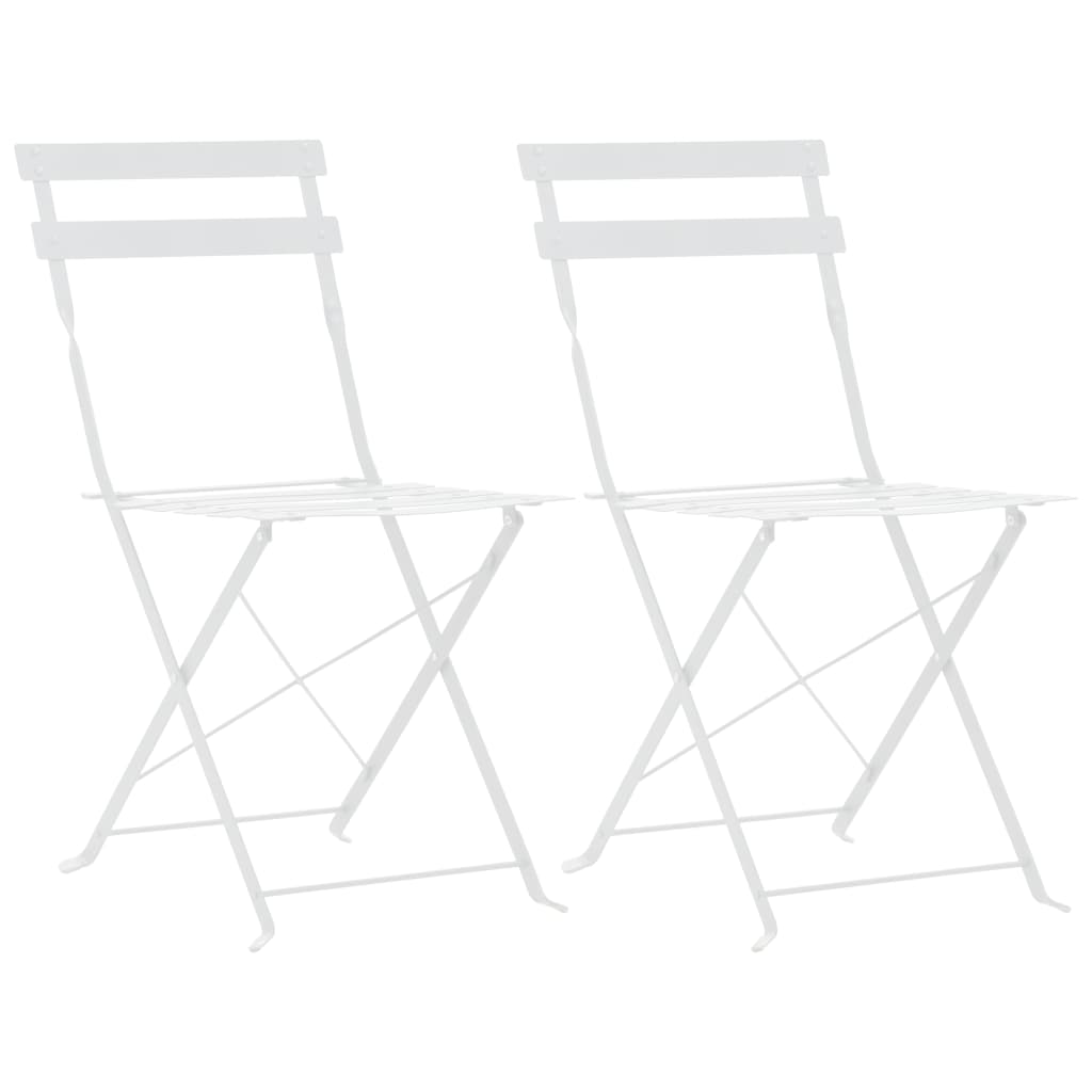 3Dílný Bistro Set Ocelový Bílý