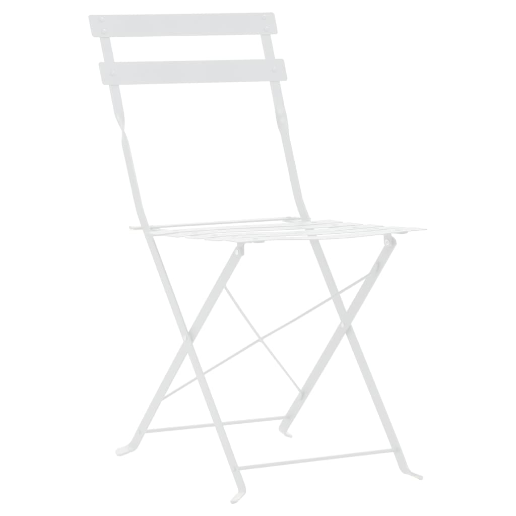 3Dílný Bistro Set Ocelový Bílý