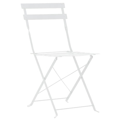 3Dílný Bistro Set Ocelový Bílý