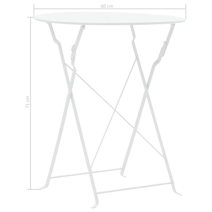 3Dílný Bistro Set Ocelový Bílý