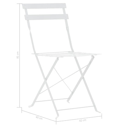 3Dílný Bistro Set Ocelový Bílý