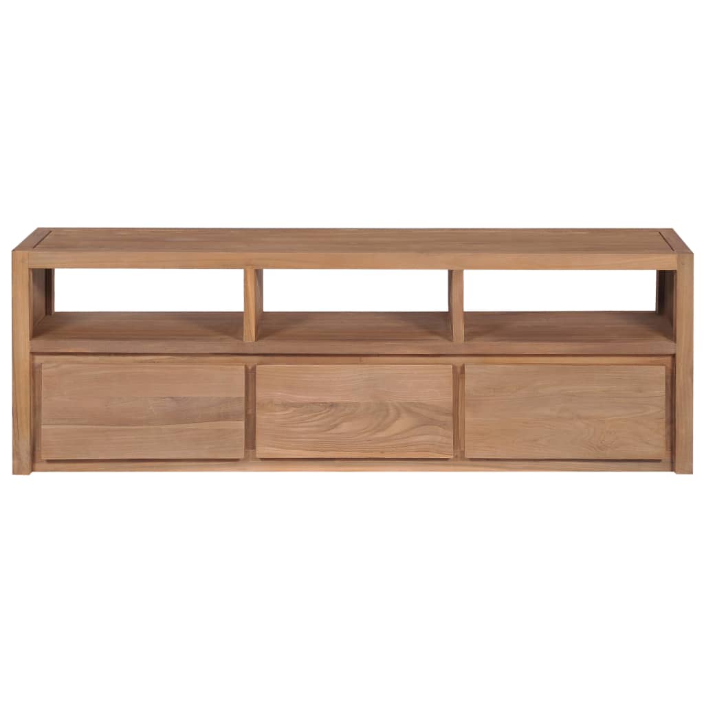 Tv Stolek Masivní Teak S Přírodním Povrchem 120 X 30 X 40 Cm