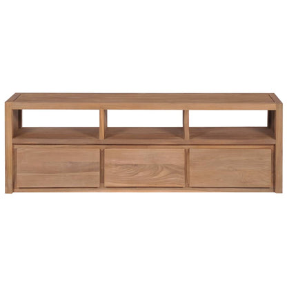 Tv Stolek Masivní Teak S Přírodním Povrchem 120 X 30 X 40 Cm