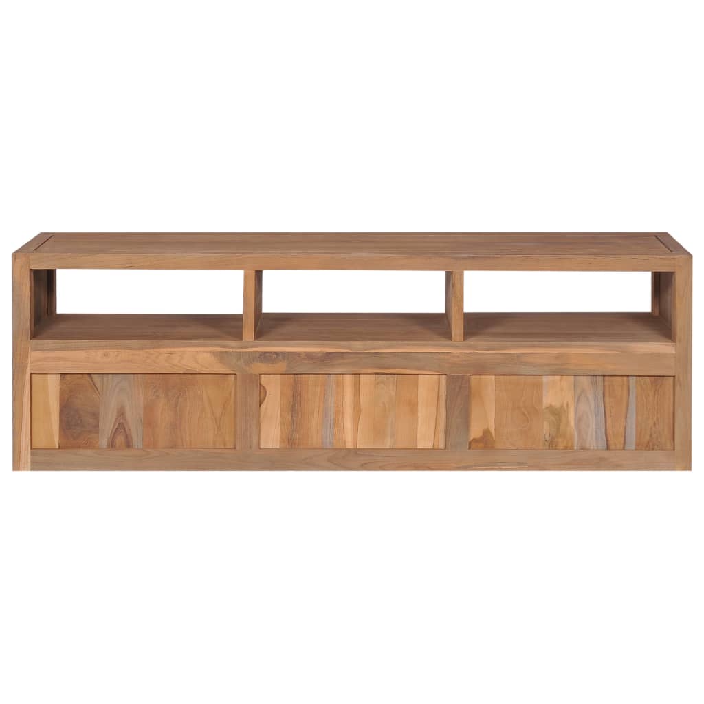 Tv Stolek Masivní Teak S Přírodním Povrchem 120 X 30 X 40 Cm