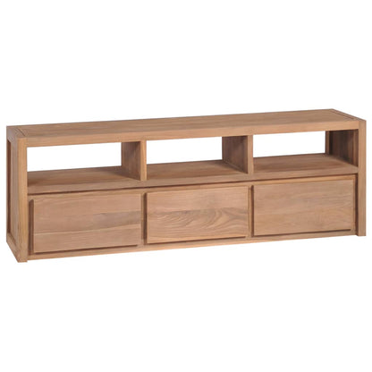 Tv Stolek Masivní Teak S Přírodním Povrchem 120 X 30 X 40 Cm