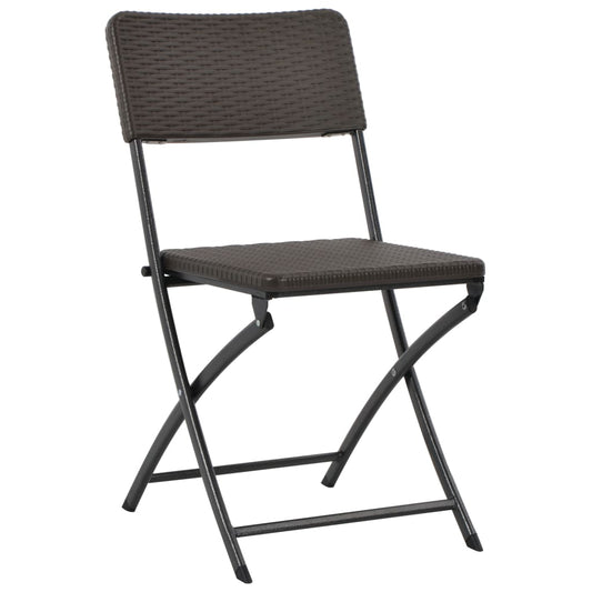 Skládací Zahradní Židle 2 Ks Hdpe A Ocel Hnědé