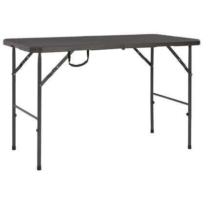 Skládací Zahradní Stůl Hnědý 120X60X74 Cm Hdpe Ratanový Vzhled