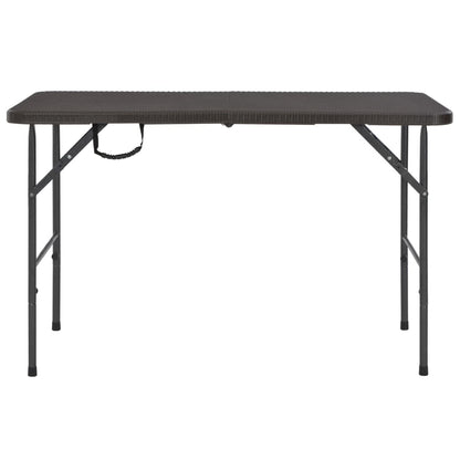 Skládací Zahradní Stůl Hnědý 120X60X74 Cm Hdpe Ratanový Vzhled