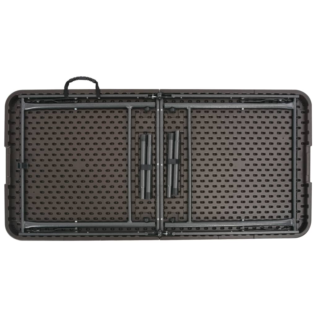 Skládací Zahradní Stůl Hnědý 120X60X74 Cm Hdpe Ratanový Vzhled