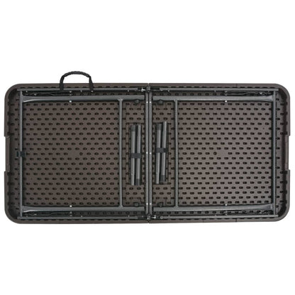 Skládací Zahradní Stůl Hnědý 120X60X74 Cm Hdpe Ratanový Vzhled