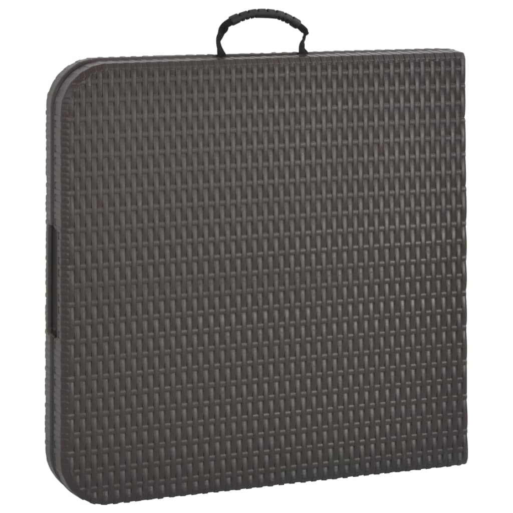 Skládací Zahradní Stůl Hnědý 120X60X74 Cm Hdpe Ratanový Vzhled
