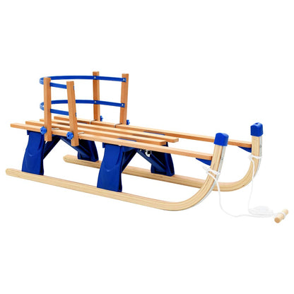 Skládací Sněžné Sáně Dřevěné 119 Cm