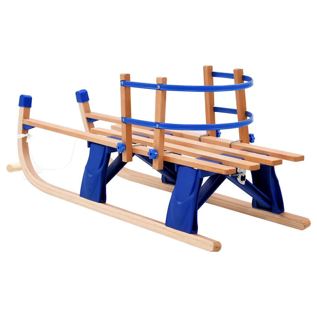 Skládací Sněžné Sáně Dřevěné 119 Cm