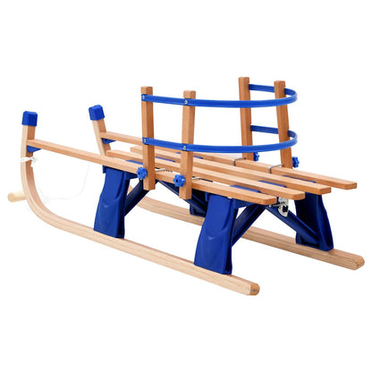 Skládací Sněžné Sáně Dřevěné 119 Cm