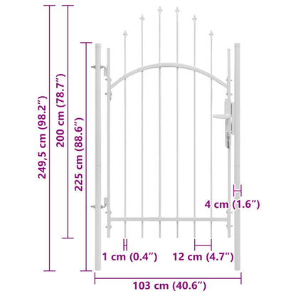 Zahradní Brána Woerden Ocel 1X2,45 M Bílá