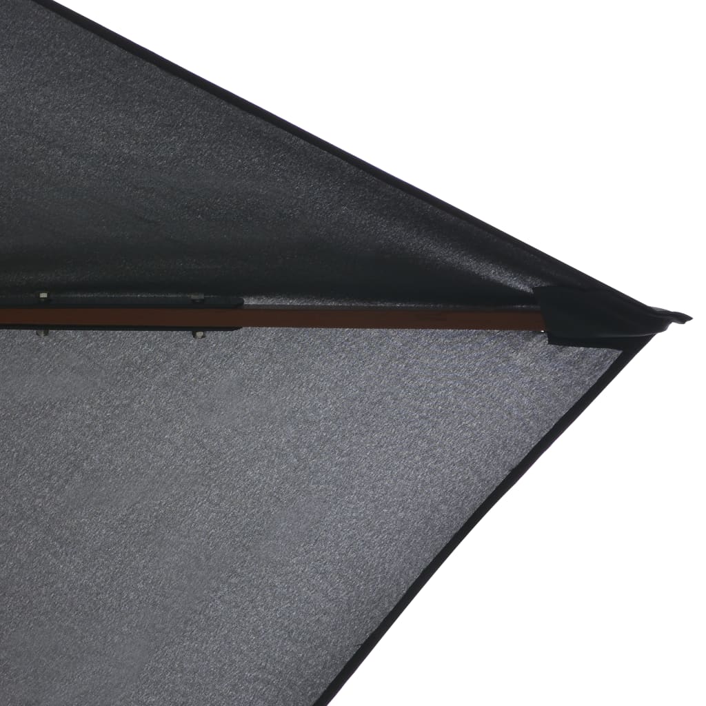 Zahradní Slunečník S Dřevěnou Tyčí 200 X 300 Cm Antracitový