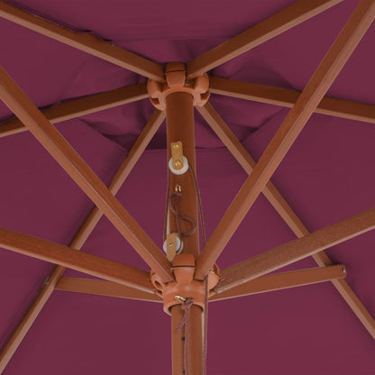 Zahradní Slunečník S Dřevěnou Tyčí 270 Cm Bordó