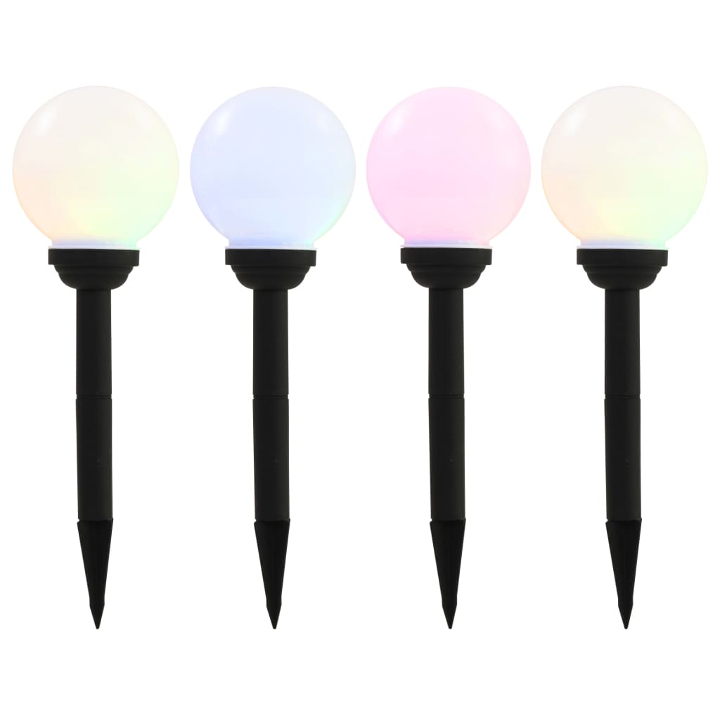 Zahradní Solární Lampy 8 Ks Led Kulovité 15 Cm Rgb