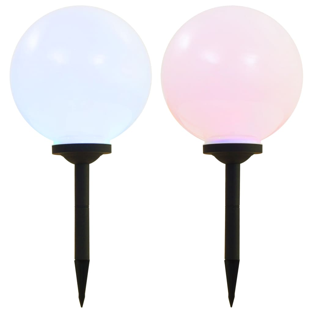 Zahradní Solární Lampy 2 Ks Led Kulovité Rgb