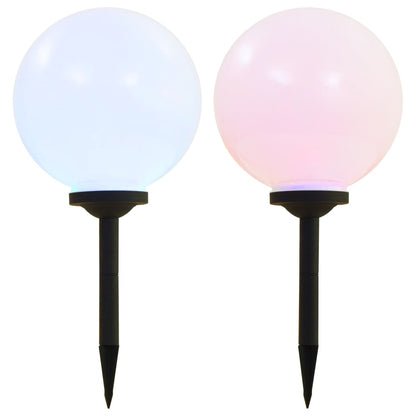 Zahradní Solární Lampy 2 Ks Led Kulovité Rgb